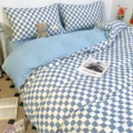 Solid Color Double Stitching Washed Cotton Duvet Cover Bedding - Image 3
