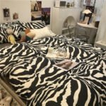 Zebra Pattern Bed Four-piece Set, Cotton Pure Cotton Duvet Cover, Black Three-piece Set