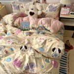 Washed Cotton Four-piece Set Bed Sheet Quilt Cover Fitted Sheet - Image 10