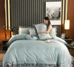 100 Pieces Of European-Style Washed Silk Four-Piece Set, Ice Silk Nude Bed Sheet And Duvet Cover, Summer Silk Bedding Three-Piece Set - Image 3