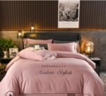 100 Pieces Of European-Style Washed Silk Four-Piece Set, Ice Silk Nude Bed Sheet And Duvet Cover, Summer Silk Bedding Three-Piece Set - Image 10
