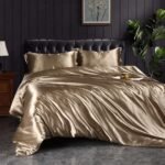 Pure Color Silk Four-piece Silk Bed Sheet Bed Sheet Duvet Cover Ice Silk Nude Sleeping Silky - Image 2