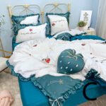 Strawberry Embroidery Cotton Four-Piece Cotton Bedding Silk Duvet Cover - Image 4