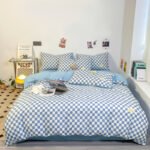 Solid Color Double Stitching Washed Cotton Duvet Cover Bedding - Image 8
