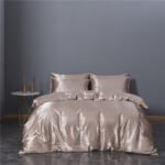 Simulation Silk Three-piece Duvet Cover Bedding - Image 5