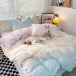 Macaron Washed Cotton Brushed Gradient Duvet Cover - Image 9