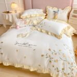 Four-piece Embroidered Quilt Cover For Washed Cotton Bed - Image 3