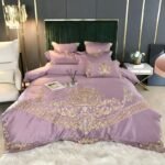 Four-piece Embroidered Tencel Cotton Bed Linen And Duvet Cover - Image 3
