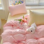 Class A Washed Cotton Four-piece Set Pure Color Duvet Cover Sheets - Image 8