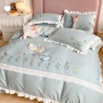 Four-piece Embroidered Quilt Cover For Washed Cotton Bed - Image 5