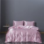 Simulation Silk Three-piece Duvet Cover Bedding - Image 6