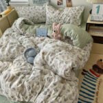 Washed Cotton Four-piece Set Bed Sheet Quilt Cover Fitted Sheet - Image 9