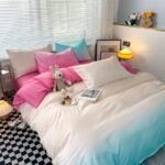 Macaron Washed Cotton Brushed Gradient Duvet Cover - Image 3