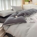 Solid Color Four-piece Set Simple Washed Sanding Duvet Cover - Image 9