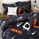 Washed Cotton Four-piece Duvet Cover Sheet Bedding - Image 9