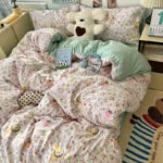 Washed Cotton Four-piece Set Bed Sheet Quilt Cover Fitted Sheet - Image 6