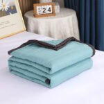 Washed Cotton Summer Quilt Solid Color Airable Cover - Image 5