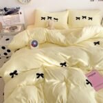 Super Soft Washed Cotton Towel Embroidery Girl's Heart Bow Quilt Cover - Image 10