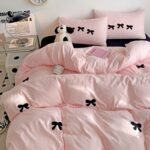 Super Soft Washed Cotton Towel Embroidery Girl's Heart Bow Quilt Cover - Image 6