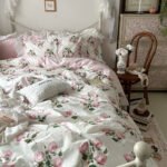 Princess Style Ruffled Pure Cotton French Floral Minimalist Bed Sheet Duvet Cover Bedding - Image 9