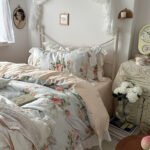 Princess Style Ruffled Pure Cotton French Floral Minimalist Bed Sheet Duvet Cover Bedding - Image 3