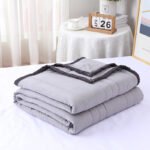 Washed Cotton Summer Quilt Solid Color Airable Cover - Image 3