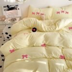 Super Soft Washed Cotton Towel Embroidery Girl's Heart Bow Quilt Cover - Image 9