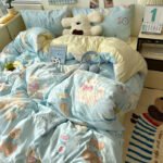 Washed Cotton Four-piece Set Bed Sheet Quilt Cover Fitted Sheet - Image 3