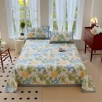 Cotton Floral Quilt Cover Pillowcase Suit