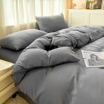 Solid Color Four-piece Set Simple Washed Sanding Duvet Cover - Image 5