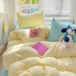 Class A Washed Cotton Four-piece Set Pure Color Duvet Cover Sheets - Image 4