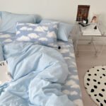 Simple Cloud Bed Sheet Quilt Cover All Cotton Washed Cotton Four-piece Set - Image 6