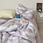 Simple Cloud Bed Sheet Quilt Cover All Cotton Washed Cotton Four-piece Set - Image 3