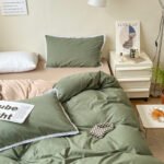 Solid Color Four Piece Lace Edge Duvet Cover - Image 3