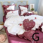 Strawberry Embroidery Cotton Four-Piece Cotton Bedding Silk Duvet Cover - Image 8