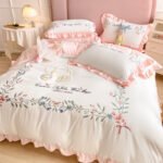Four-piece Embroidered Quilt Cover For Washed Cotton Bed - Image 9